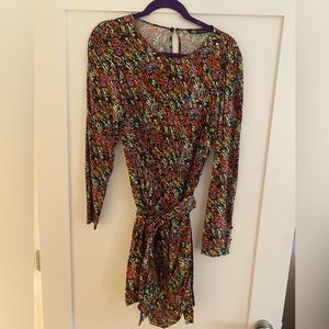 Zara Cocktail Dress, faux wrap dress with tie detail and side zipper closure